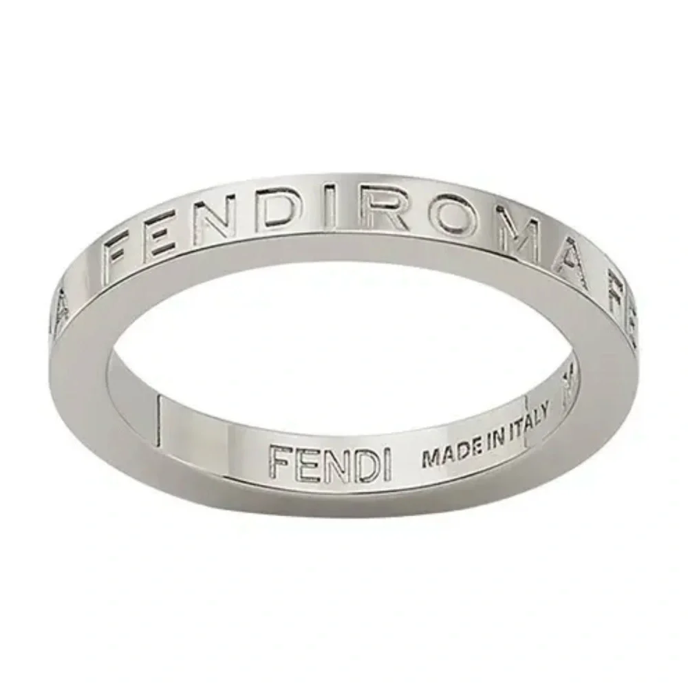 Fendi Roma Silver Metallic Engraved Band
